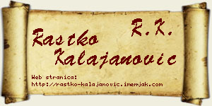 Rastko Kalajanović vizit kartica